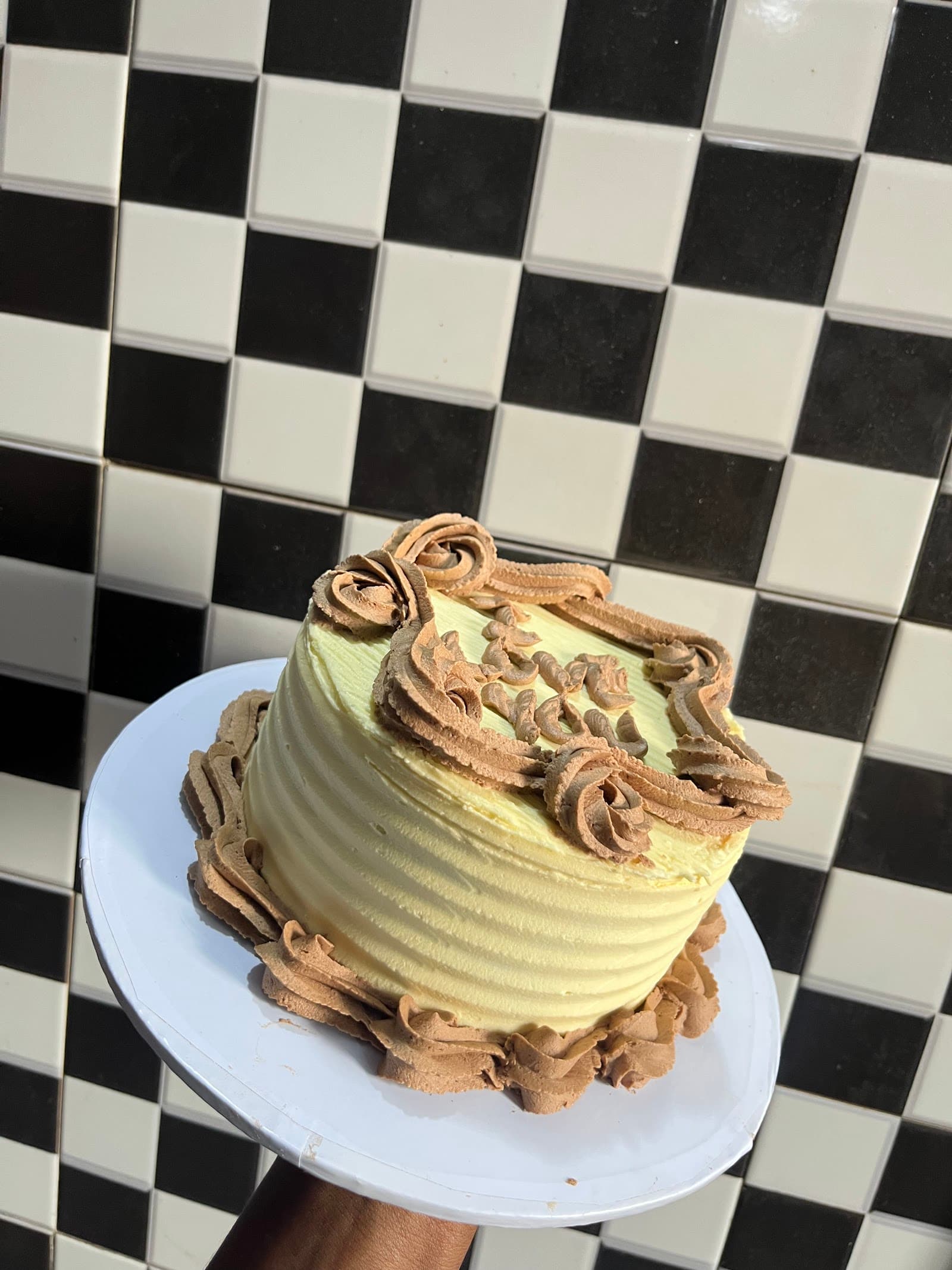 Side view of the I love you cake